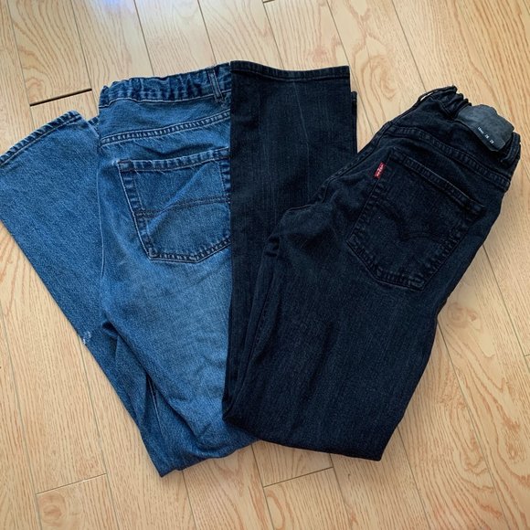 Boys Straight Leg Slim Fit Jeans Black Blue Denim Levi's - Picture 1 of 10